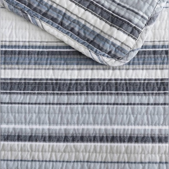 Stone Cottage Fresno Blue Cotton Quilt Bonus Set  Fresno Blue - Full - Queen - Picture 7 of 11